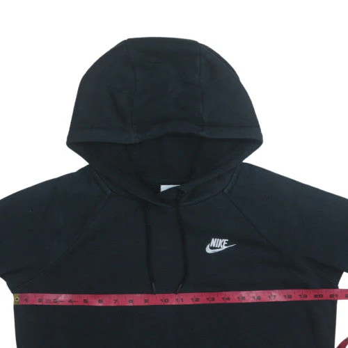 Nike Women's Black Pullover Hoodie Size S Cotton Blend Logo Sweatshirt - Image 3