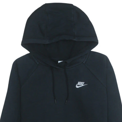 Nike Women's Black Pullover Hoodie Size S Cotton Blend Logo Sweatshirt - Image 8