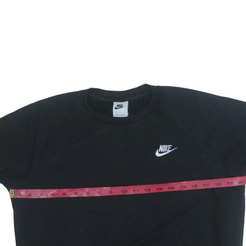 Nike Women's Black Small Pullover Sweatshirt Crew Neck Logo Cotton Blend - Image 3