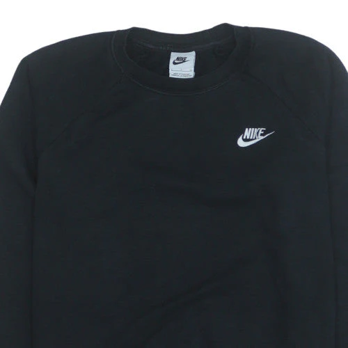 Nike Women's Black Small Pullover Sweatshirt Crew Neck Logo Cotton Blend - Image 8