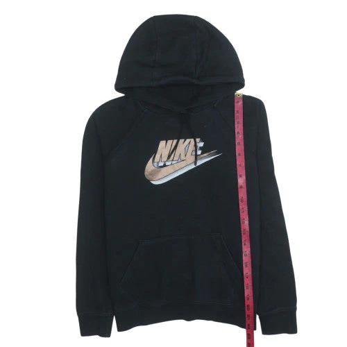 Nike Womens Black XS Pullover Hoodie Gold Logo Sweatshirt - Image 3