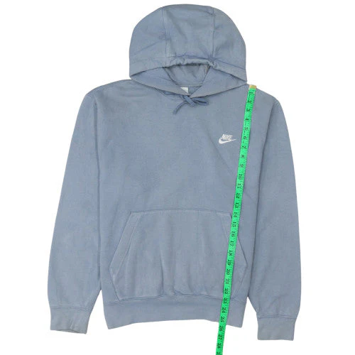 Nike Women's Blue Pullover Hoodie Size M Cotton Blend Sweatshirt - Image 3