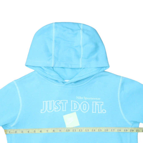 Nike Women's Blue Pullover Hoodie XL Just Do It Graphic Cotton Blend - Image 3