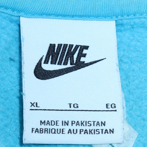 Nike Women's Blue Pullover Hoodie XL Just Do It Graphic Cotton Blend - Image 6