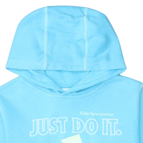 Nike Women's Blue Pullover Hoodie XL Just Do It Graphic Cotton Blend - Image 8
