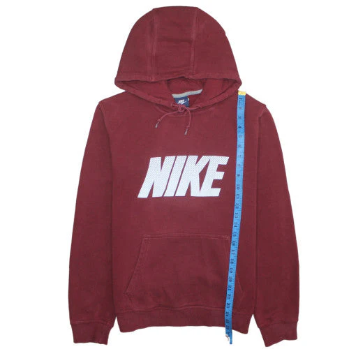 Nike Women's Burgundy Pullover Hoodie Sweatshirt Size M Cotton Blend - Image 2