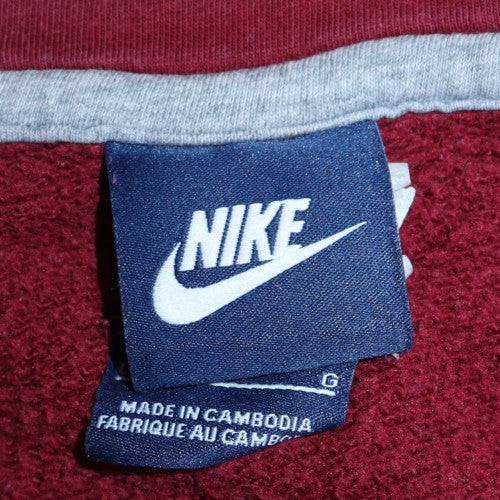 Nike Women's Burgundy Pullover Hoodie Sweatshirt Size M Cotton Blend - Image 5