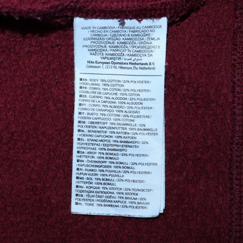 Nike Women's Burgundy Pullover Hoodie Sweatshirt Size M Cotton Blend - Image 6