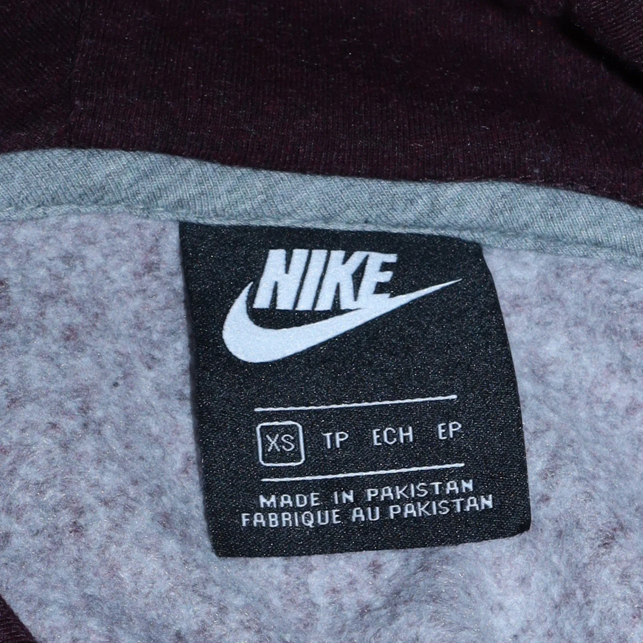 Nike Women's Burgundy Pullover Hoodie XS Cotton Blend Fleece - Image 5