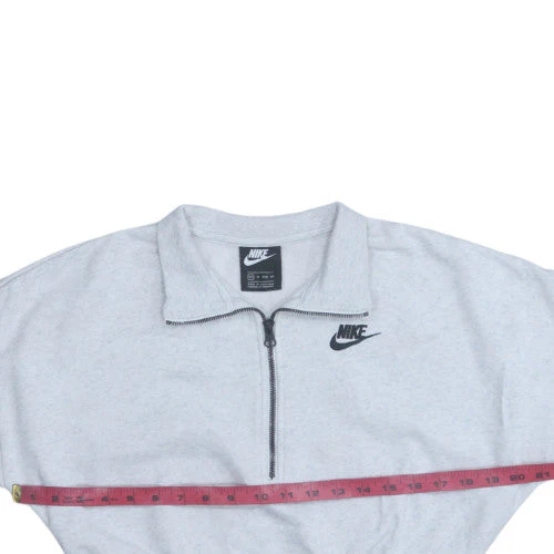 Nike Womens Grey 1/2 Zip Cropped Sweatshirt XS - Image 3