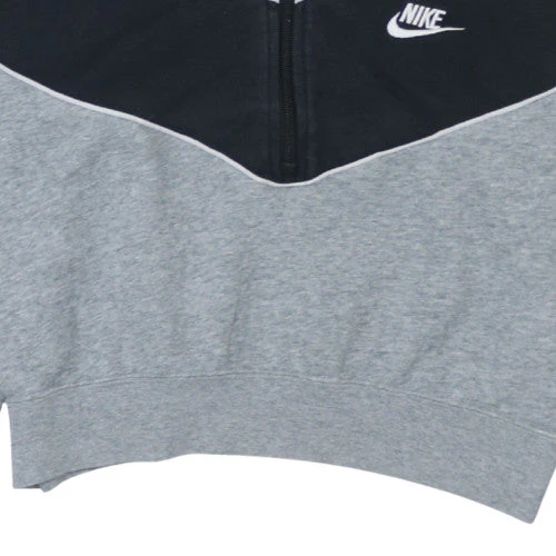 Nike Womens Grey Black 1/2 Zip Hooded Sweatshirt M - Image 7