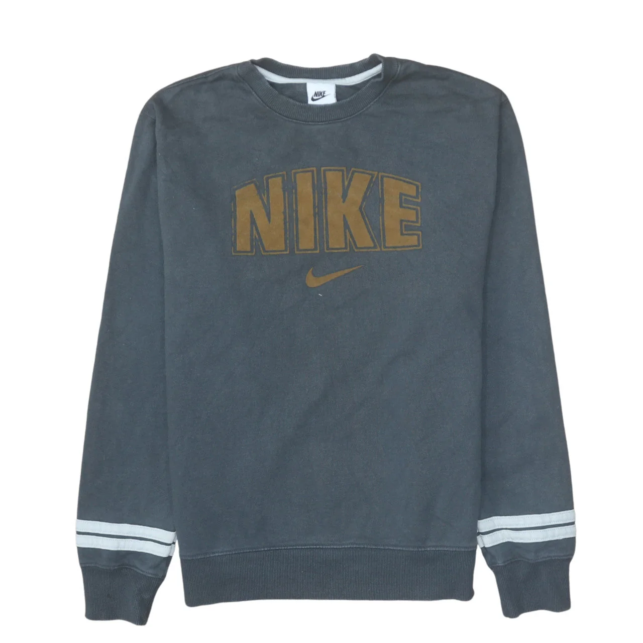 Nike Womens Grey Cotton Crew Neck Pullover Sweatshirt Size S