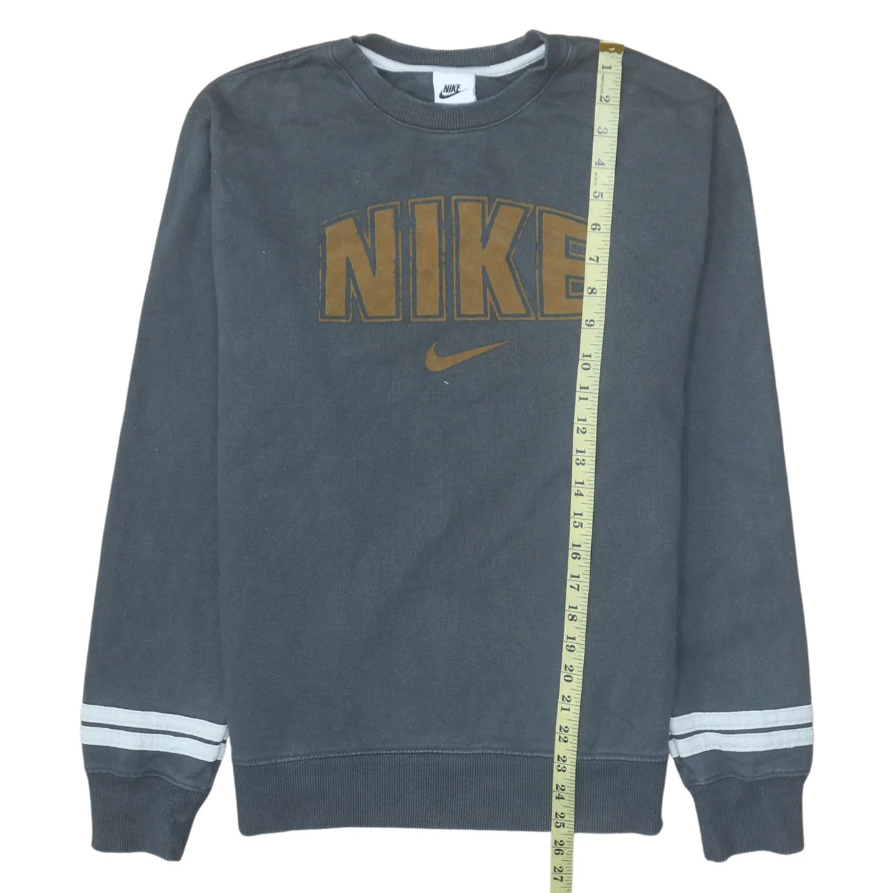 Nike Womens Grey Cotton Crew Neck Pullover Sweatshirt Size S - Image 3