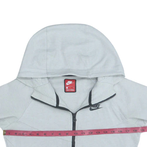 Nike Women's Grey Full Zip Hoodie Small Cotton Blend Sportswear - Image 2