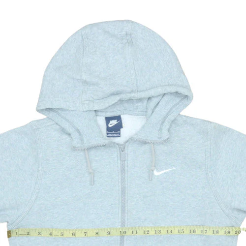 Nike Womens Grey Full Zip Hoodie Small Cotton Blend Sweatshirt - Image 2