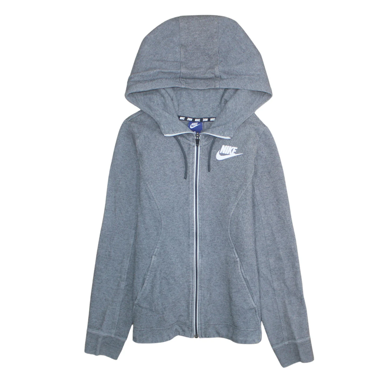 Nike Womens Grey Full Zip Hoodie XS Cotton Blend Sportswear
