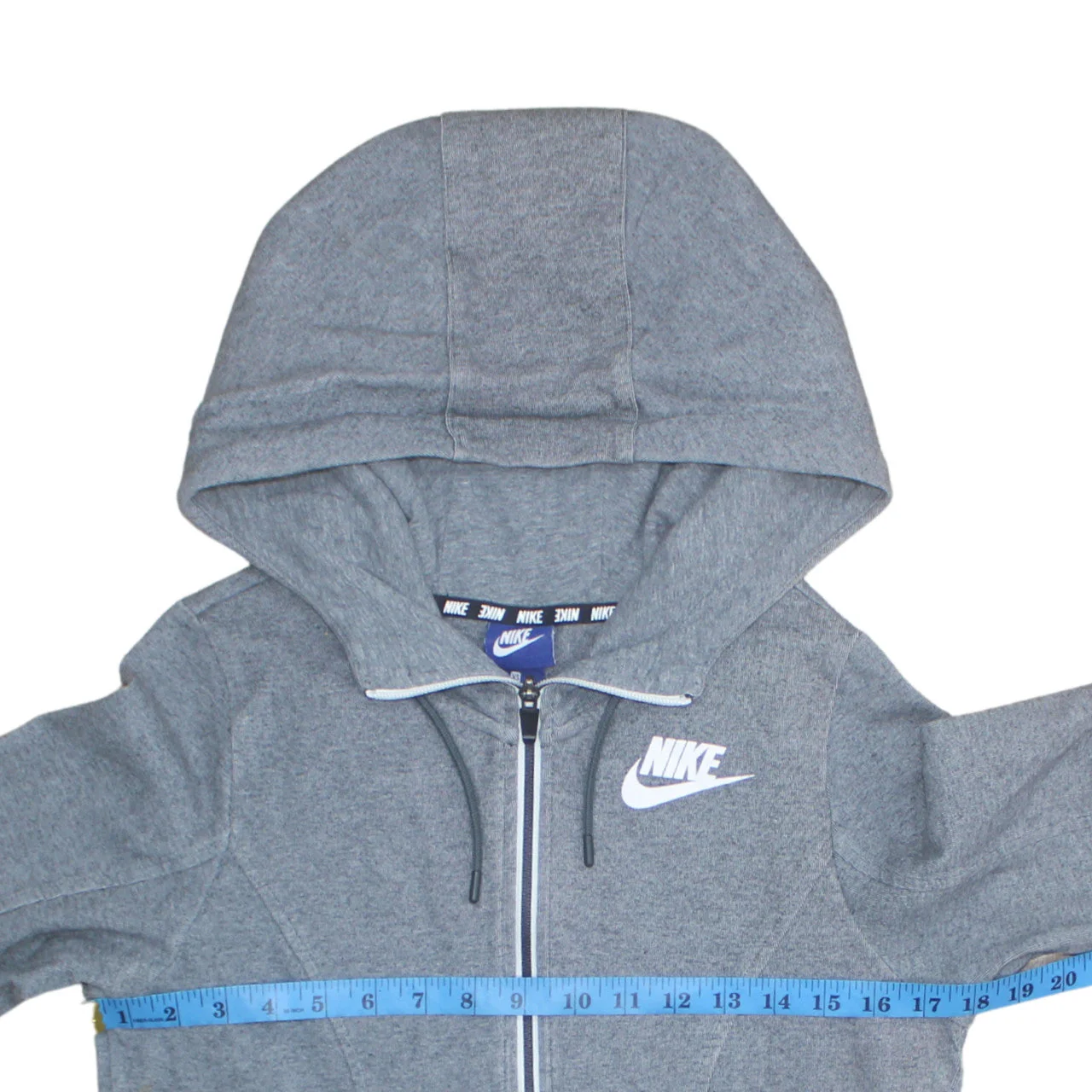 Nike Womens Grey Full Zip Hoodie XS Cotton Blend Sportswear - Image 2