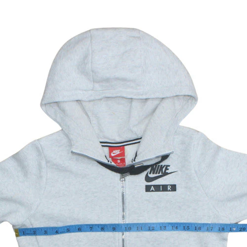 Nike Women's Grey Full Zip Hoodie XS Hooded Logo Sweatshirt - Image 3