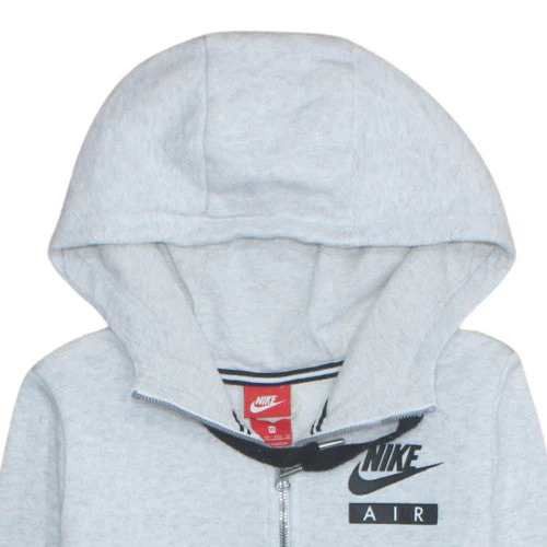 Nike Women's Grey Full Zip Hoodie XS Hooded Logo Sweatshirt - Image 8