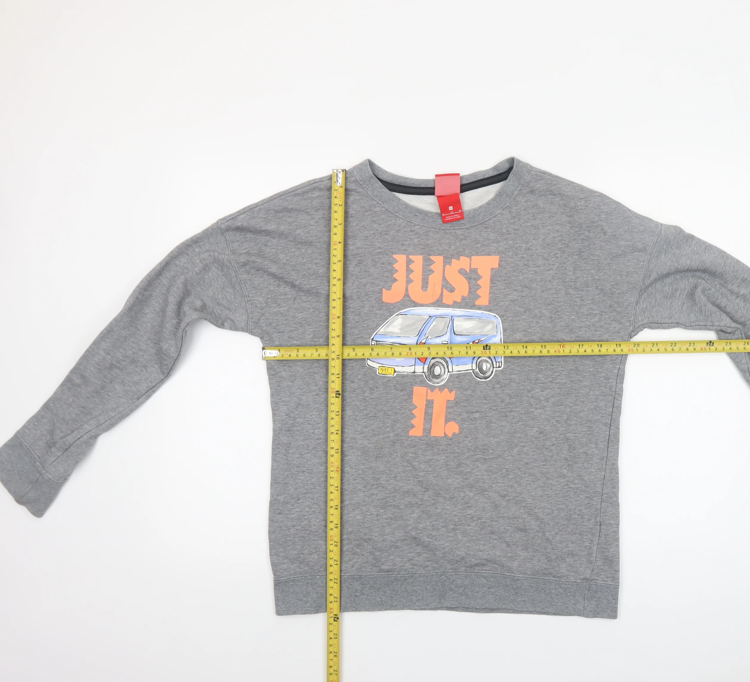 Nike Womens Grey Graphic Pullover Sweatshirt Size 16 Classic Fit - Image 2