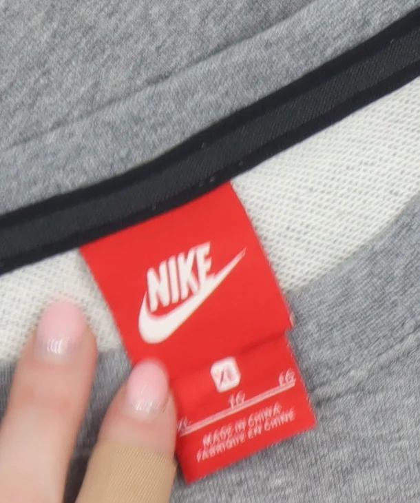 Nike Womens Grey Graphic Pullover Sweatshirt Size 16 Classic Fit - Image 4