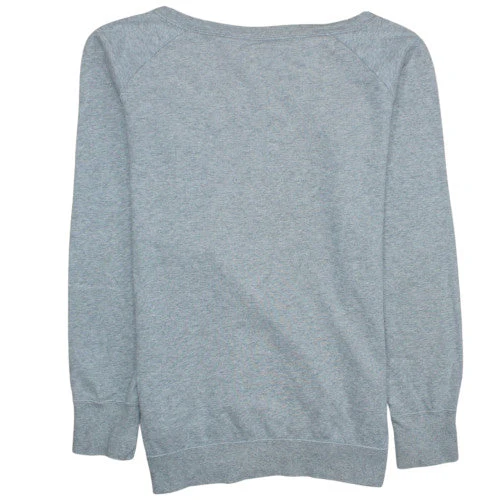 Nike Womens Grey Pink Logo Pullover Sweatshirt Size L - Image 4