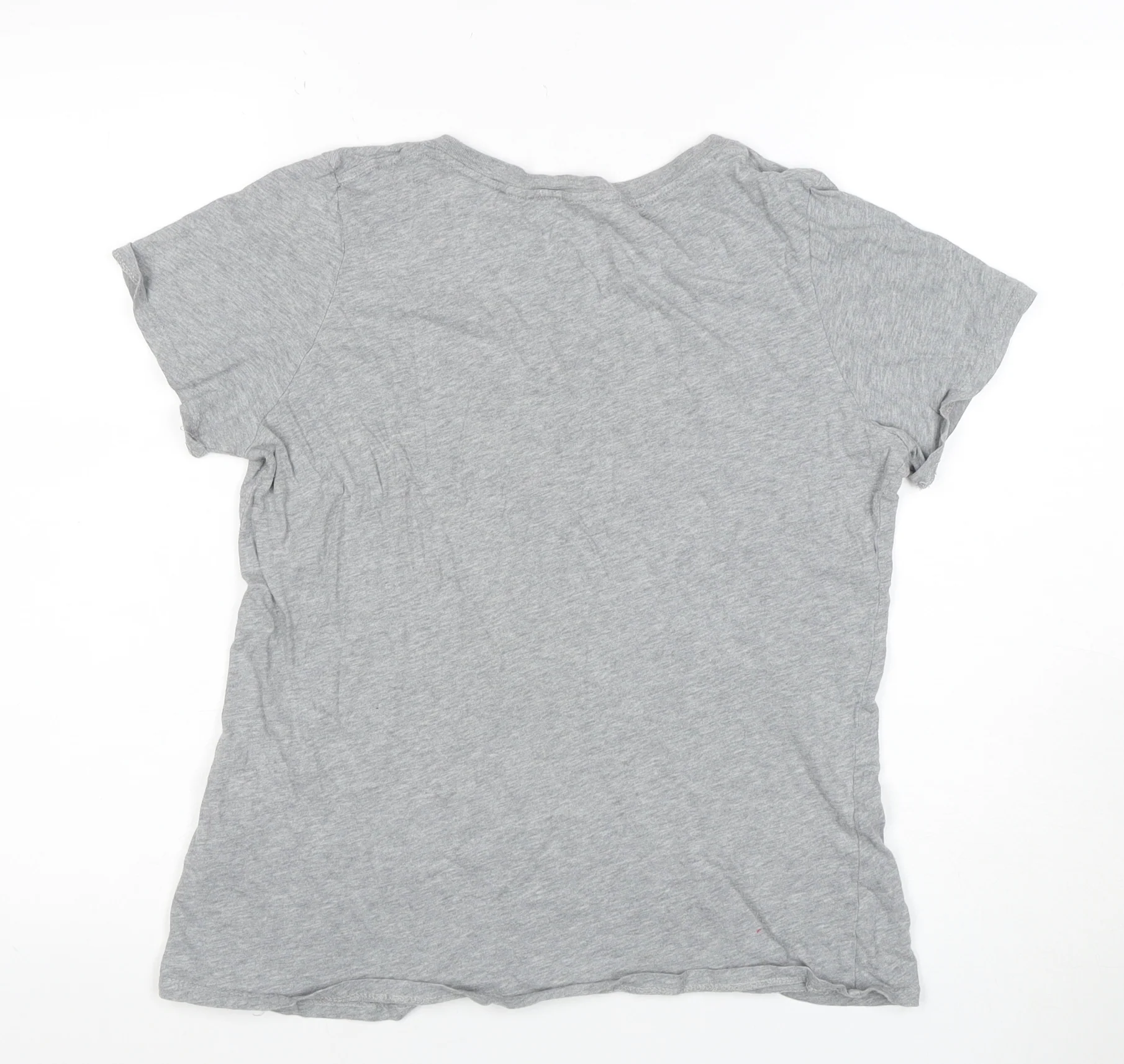 Nike Womens Grey V-Neck Short Sleeve Basic Cotton T-Shirt M - Image 3
