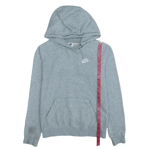 Nike Womens Grey XS Pullover Hoodie with Logo Front Pocket - Image 2