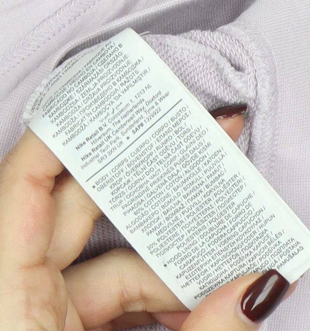 Nike Womens Lilac Pullover Hoodie M Cotton Blend Pockets - Image 5