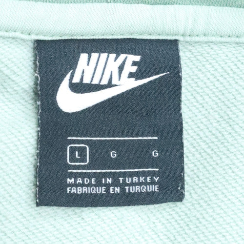 Nike Women's Mint Green Pullover Hoodie L Cotton Logo Sweatshirt - Image 5