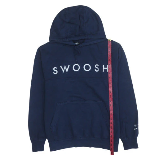 Nike Women's Navy Blue Pullover Hoodie Medium Swoosh Logo - Image 3