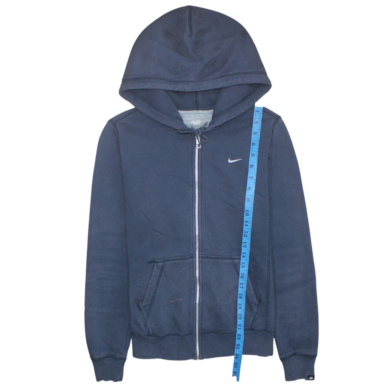 Nike Women's Navy Full Zip Hoodie Medium Athletic Dept Cotton Blend - Image 3
