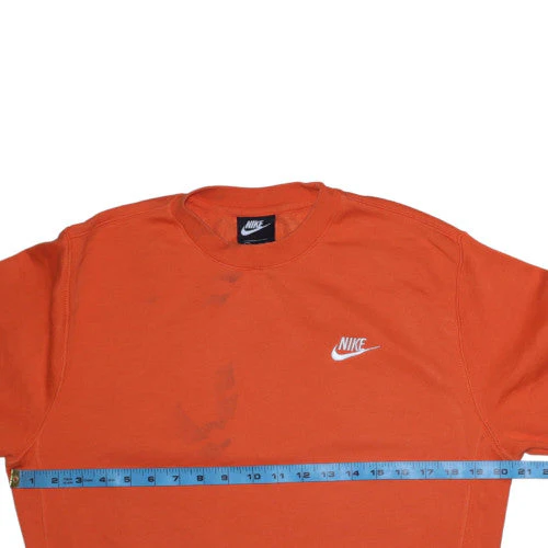 Nike Womens Orange XS Pullover Sweatshirt Cotton Blend Logo Crew Neck - Image 2
