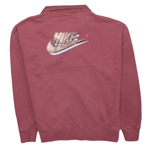 Nike Womens Pink 1/4 Zip Pullover Sweatshirt XS Oversized Fit - Image 4