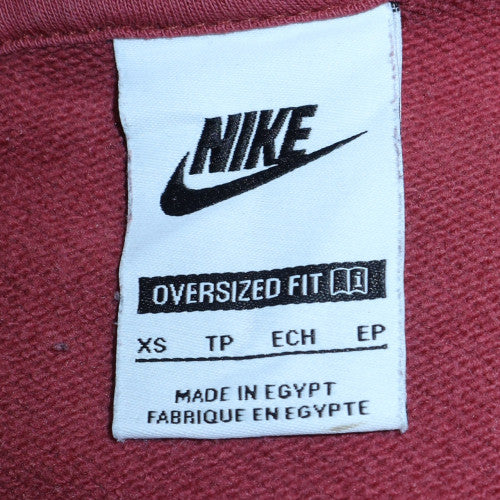 Nike Womens Pink 1/4 Zip Pullover Sweatshirt XS Oversized Fit - Image 5