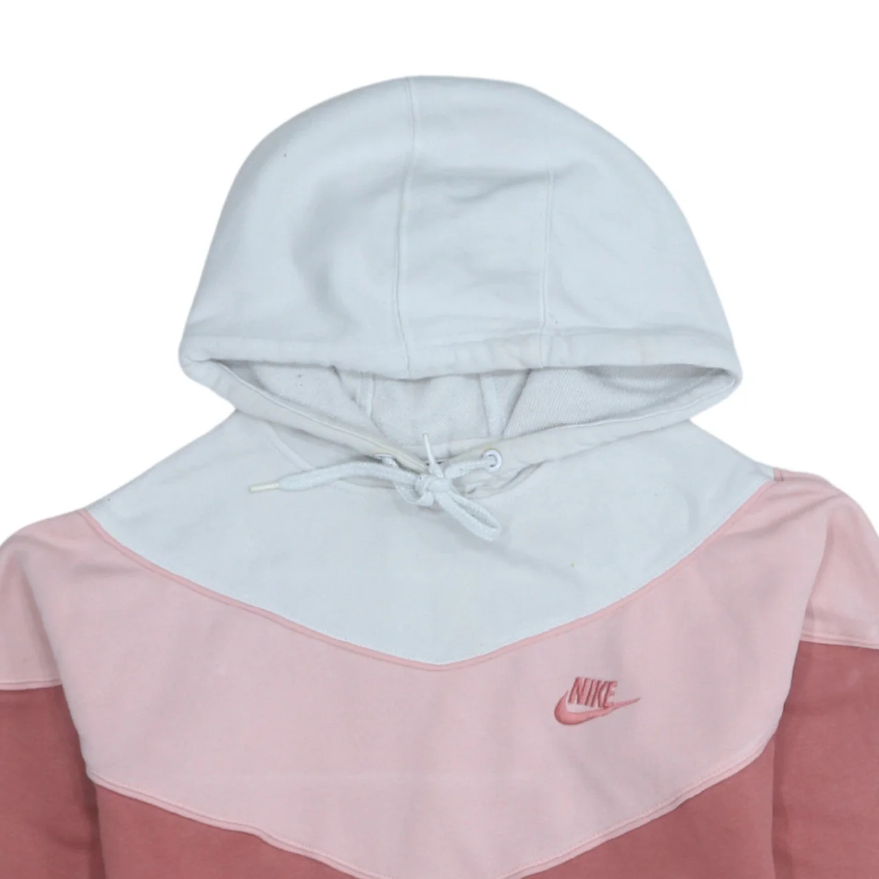 Nike Womens Pink Colourblock Pullover Hoodie XS Cotton Blend - Image 8
