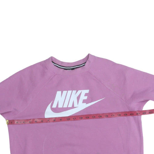 Nike Womens Pink Crew Neck Long Sleeve Pullover Sweatshirt M - Image 2