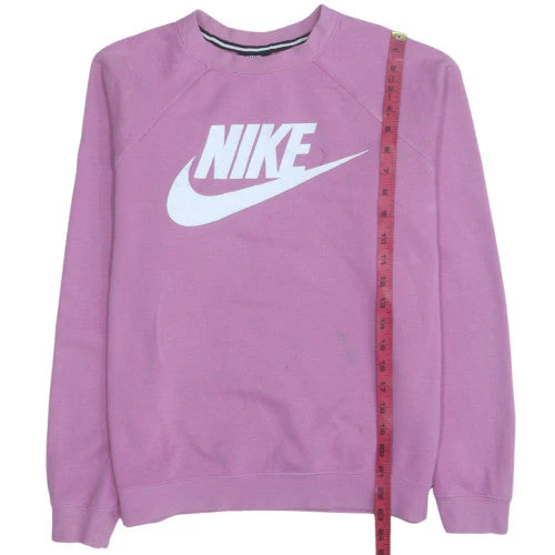 Nike Womens Pink Crew Neck Long Sleeve Pullover Sweatshirt M - Image 3