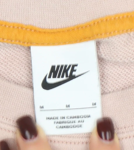 Nike Women's Pink Crew Neck Pullover Sweatshirt Size M Cotton Blend - Image 5
