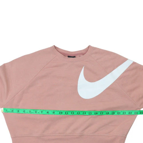 Nike Womens Pink Dri-Fit Cropped Pullover Sweatshirt Size S - Image 2