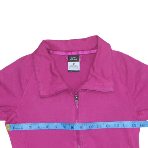Nike Women's Pink Dri-FIT Full Zip Sweatshirt Size S - Image 2