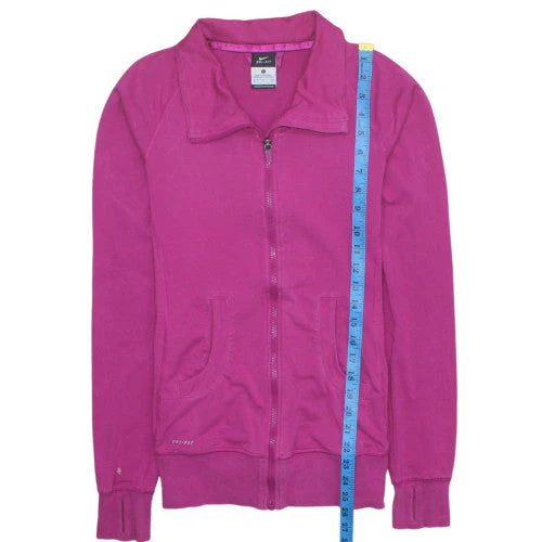 Nike Women's Pink Dri-FIT Full Zip Sweatshirt Size S - Image 3