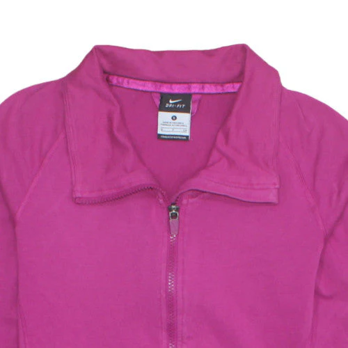 Nike Women's Pink Dri-FIT Full Zip Sweatshirt Size S - Image 7