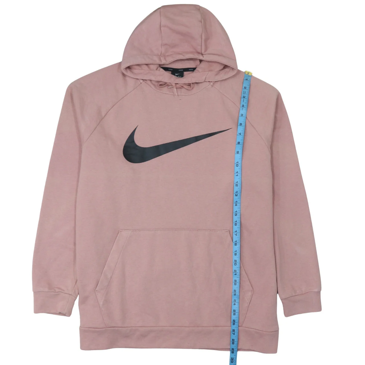 Nike Womens Pink Dri-Fit Pullover Hoodie XL Relaxed Fit Sweatshirt - Image 3