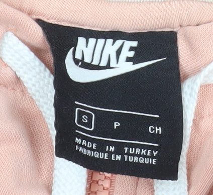Nike Womens Pink Full Zip Hooded Jacket Size S Casual Cotton - Image 4
