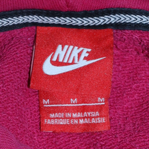 Nike Womens Pink Full Zip Hoodie M Logo Graphic Casual Sweatshirt - Image 5