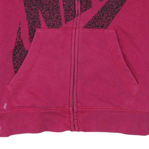 Nike Womens Pink Full Zip Hoodie M Logo Graphic Casual Sweatshirt - Image 7