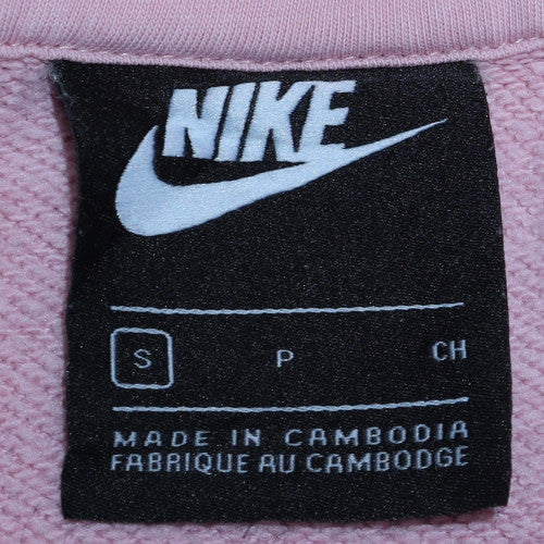 Nike Womens Pink Pullover Hoodie Small Cotton Blend Logo Sweatshirt - Image 5