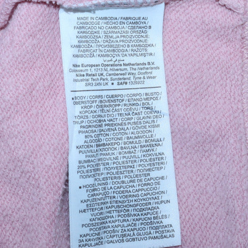 Nike Womens Pink Pullover Hoodie Small Cotton Blend Logo Sweatshirt - Image 6
