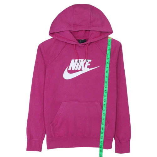 Nike Women's Pink Pullover Hoodie Small Logo Sweatshirt - Image 2